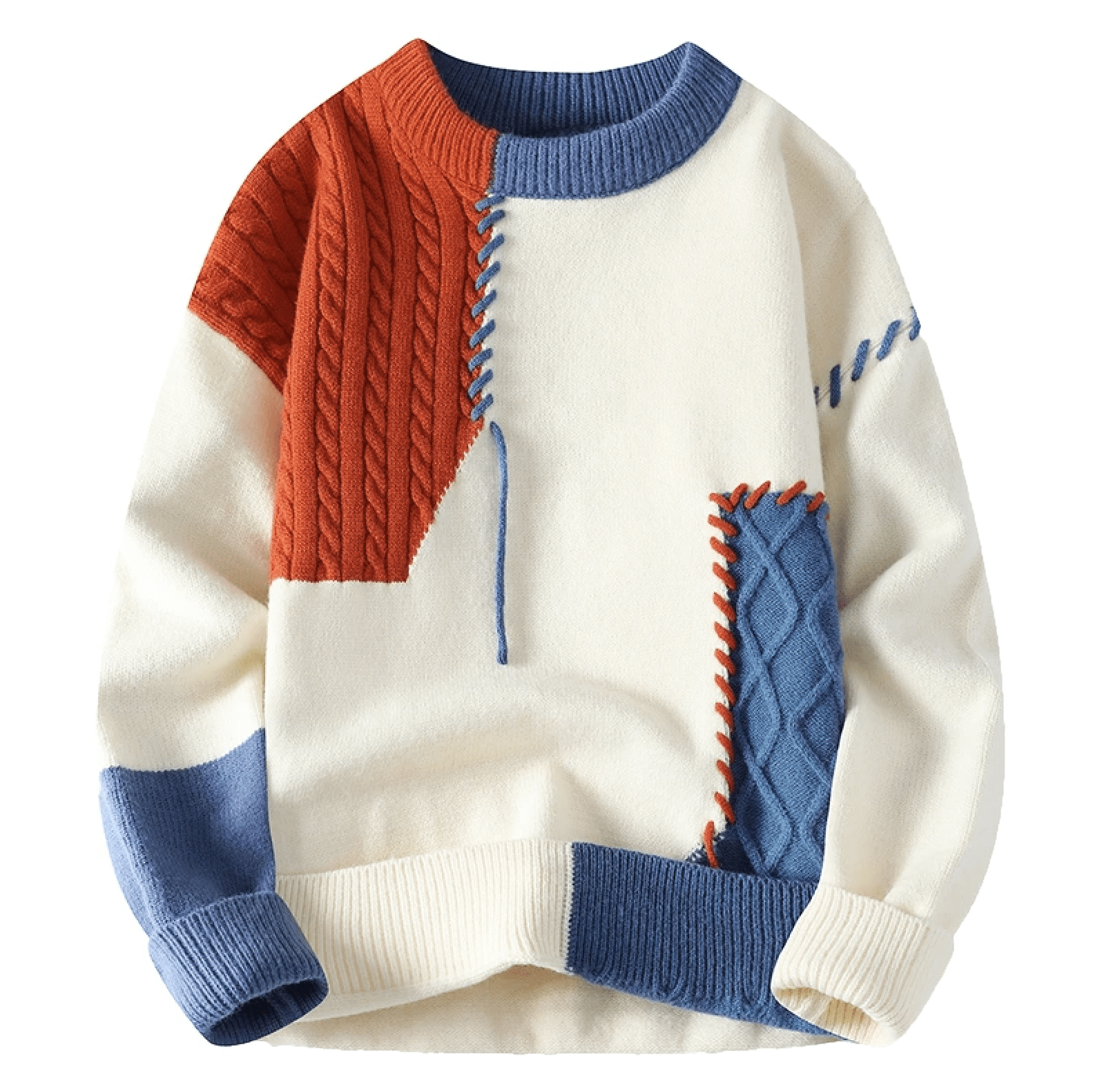 Grace - Men's Trendy Sweater with Patch-Design