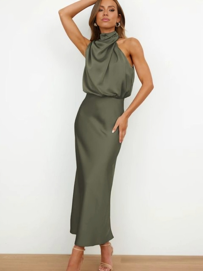 Ruby - Women's Chic Halterneck Evening Dress