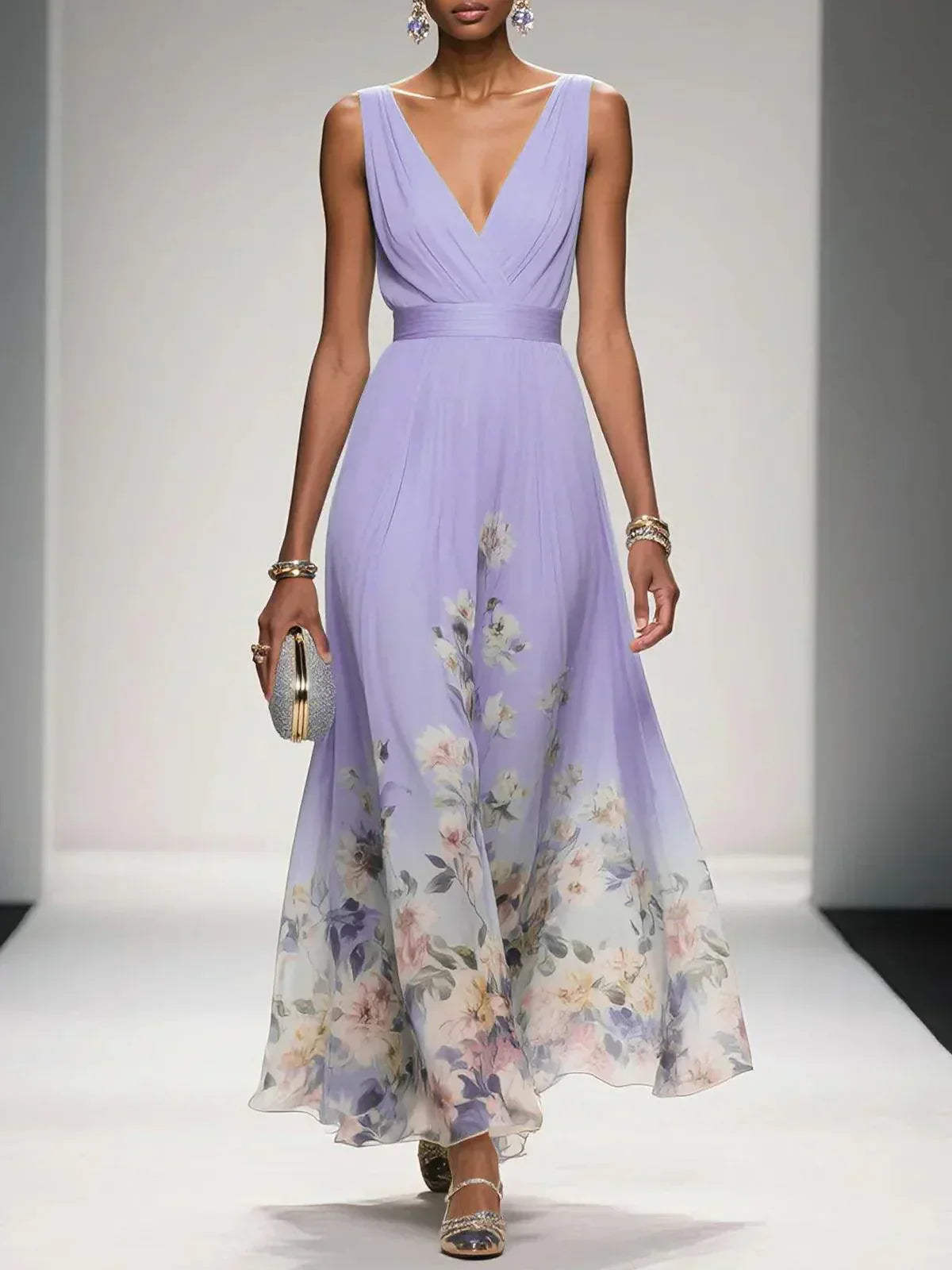 Evie - Women's Blumenprint Wedding Guest Dress
