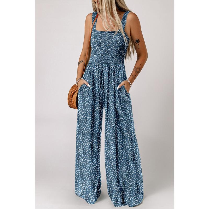 Joyce - Elegant Women's-Spring-Jumpsuit with Floral Print and weitem Bein
