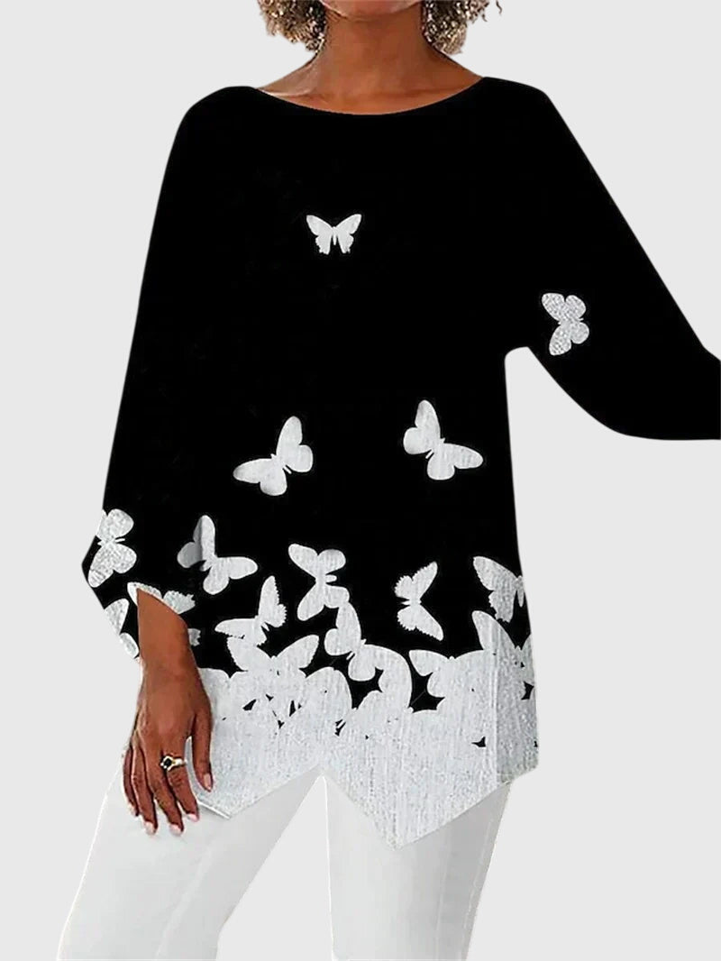 Rosie - Women's Langarmtop with Schmetterlingsmuster