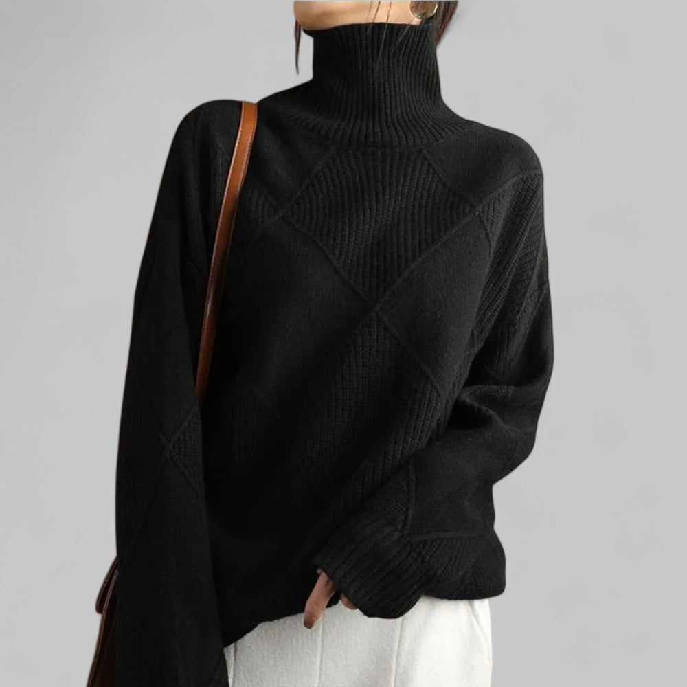 Yvonne - Turtleneck Relaxed Geschnittener Sweater for Women's