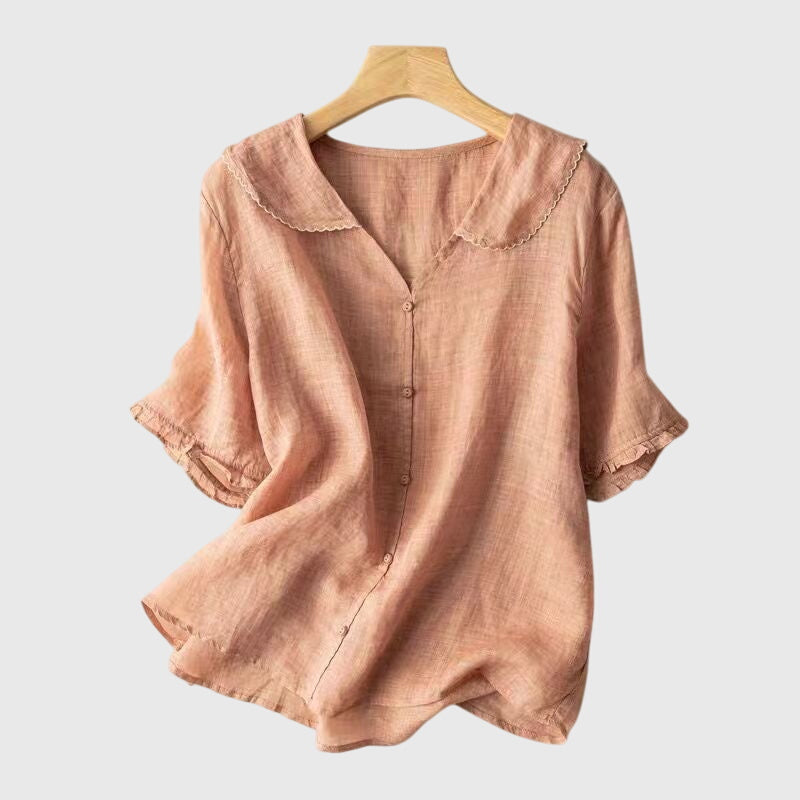 Valerie - Women's Blouse with kurzen Sleeves and Button Placket