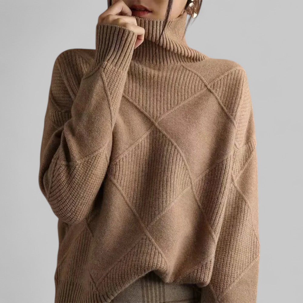 Yvonne - Turtleneck Relaxed Geschnittener Sweater for Women's