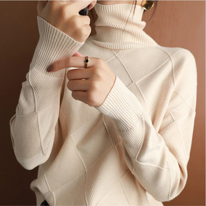 Sharon - Cosy Cable Knit Turtleneck Sweater