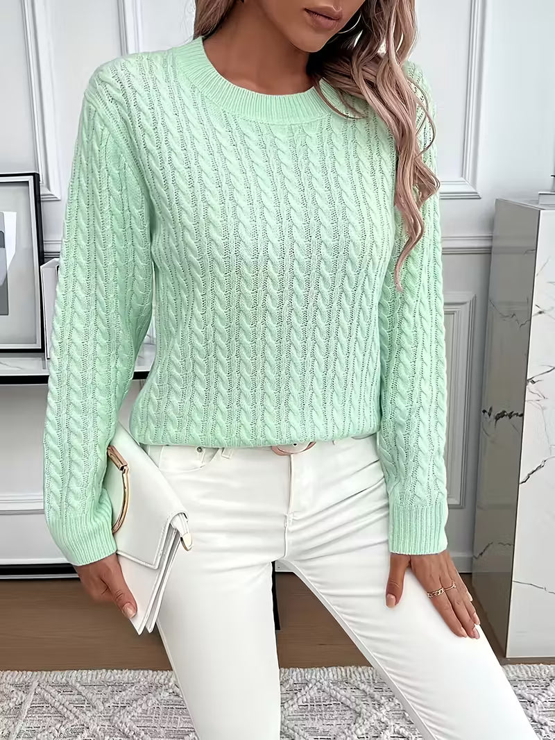 Ruby - Women's Cosy Spring-Cable Knit-Knit Sweater
