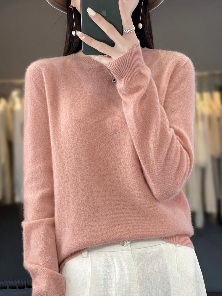 Caroline - Women's Classic Knit Sweater with Long Sleeve