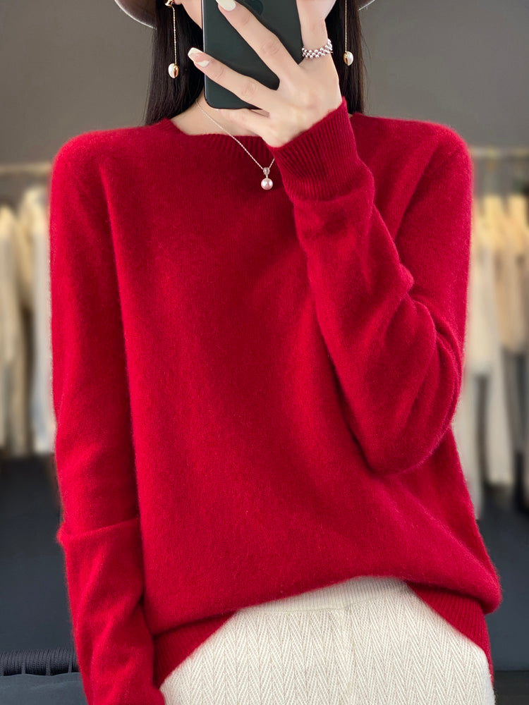 Caroline - Women's Classic Knit Sweater with Long Sleeve