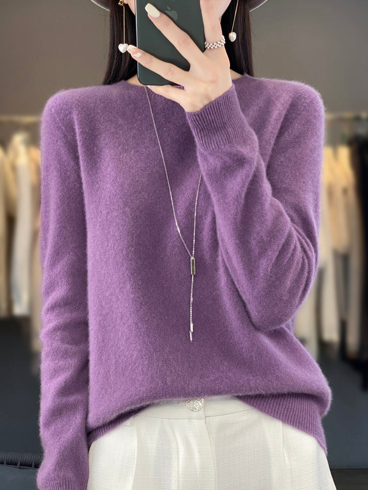 Caroline - Women's Classic Knit Sweater with Long Sleeve