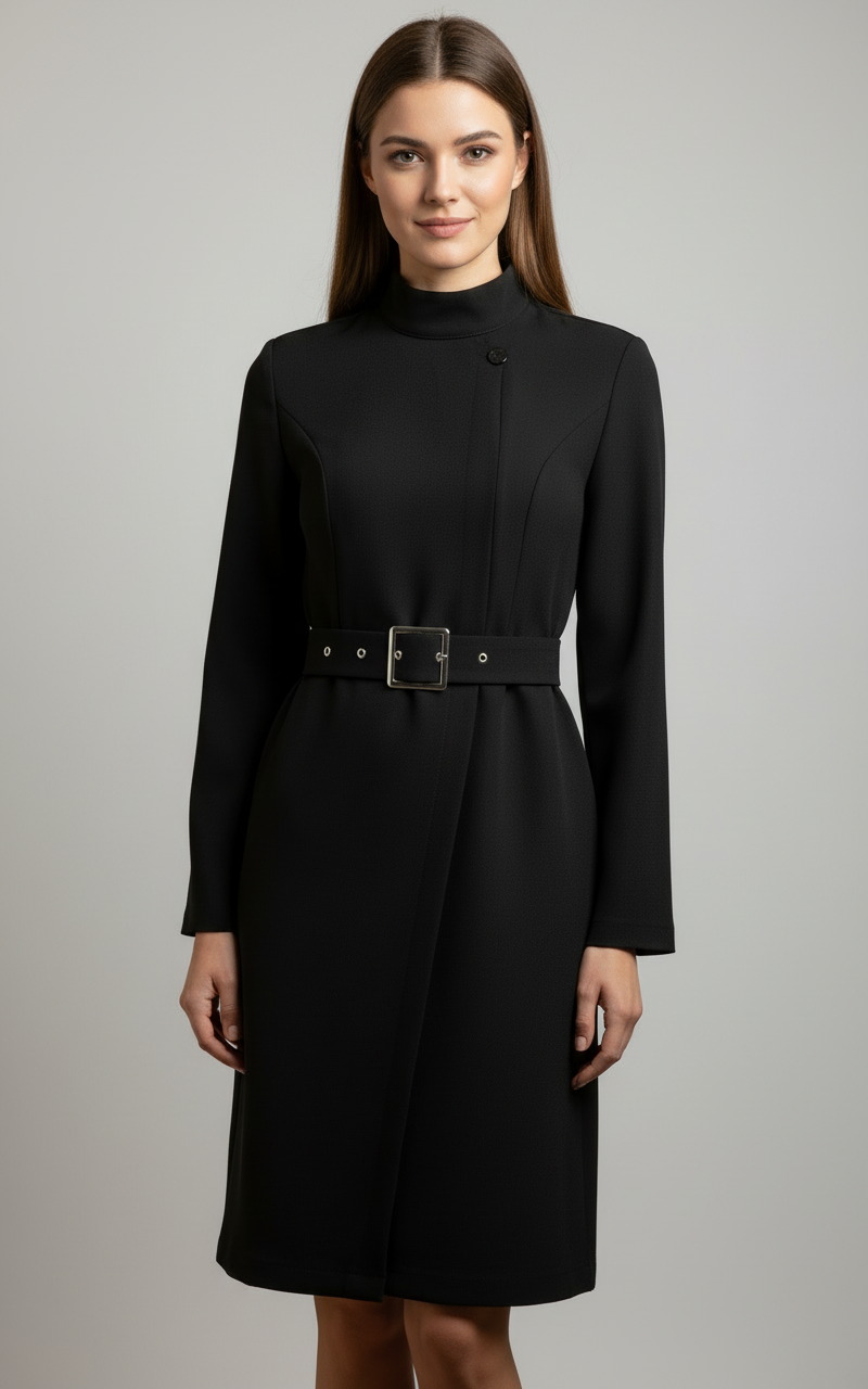 Helen - Women's Spring-Belt-Midi Dress in Mantelstil