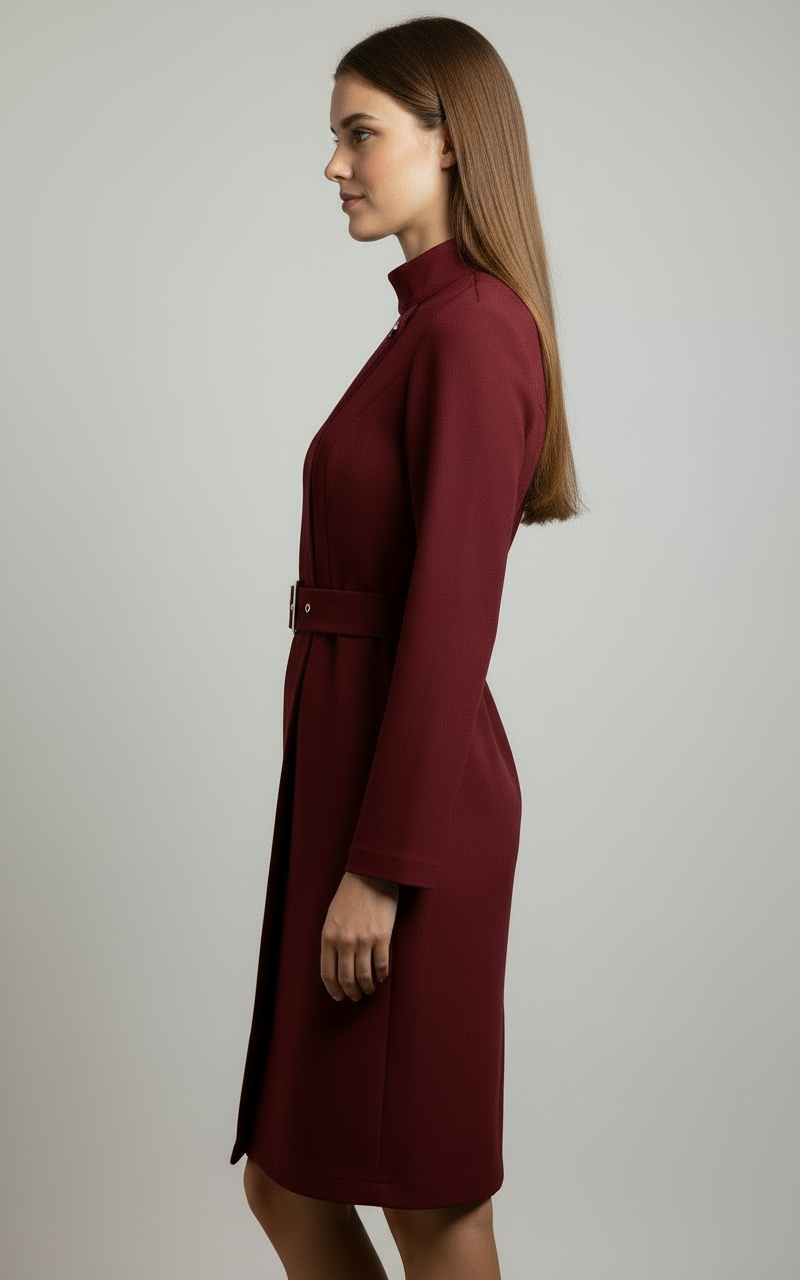 Helen - Women's Spring-Belt-Midi Dress in Mantelstil