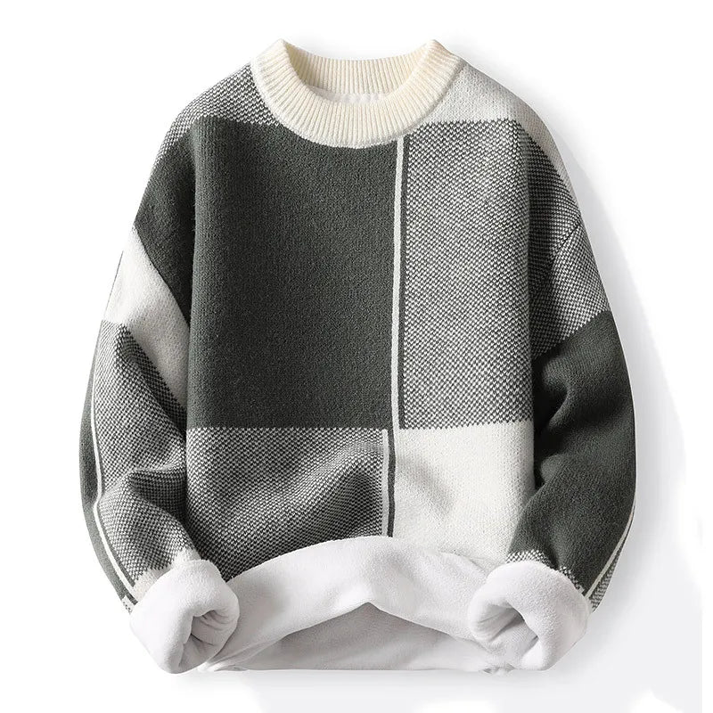 Alfie - Men's Spring Colour Block Round Neck Sweater