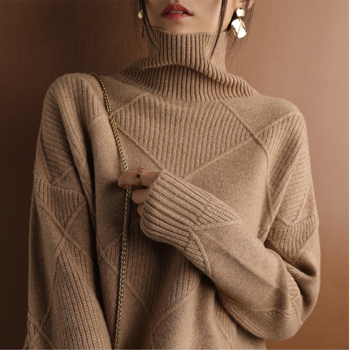 Sharon - Cosy Cable Knit Turtleneck Sweater
