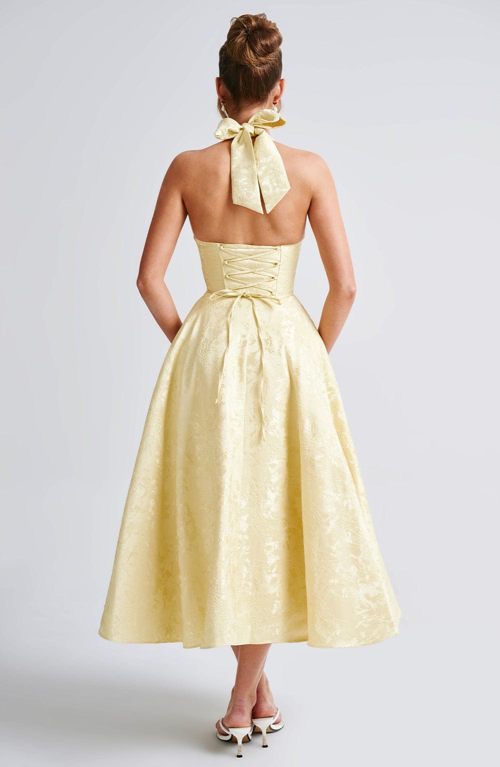 Molly - Women's Wedding Guest Dress Halterneck Midi Dress