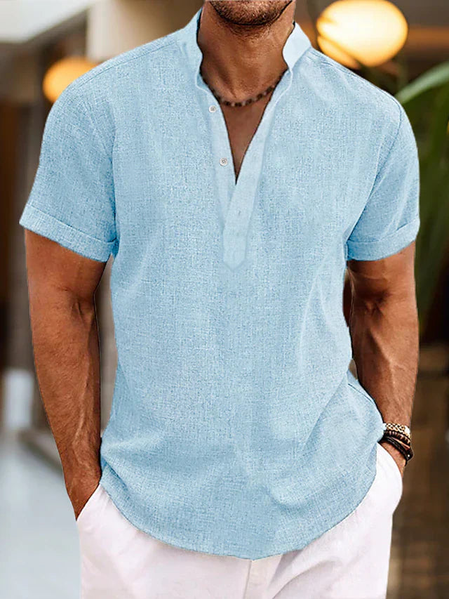 Jacob - Men's Summer Henley Short Sleeve Shirt