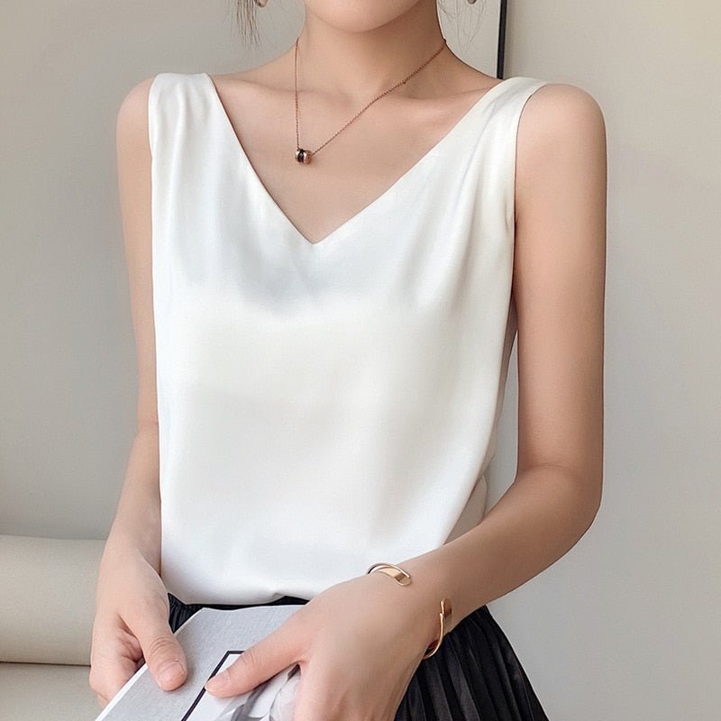 Winifred - Stylish Satin V-Neck Top for Women's