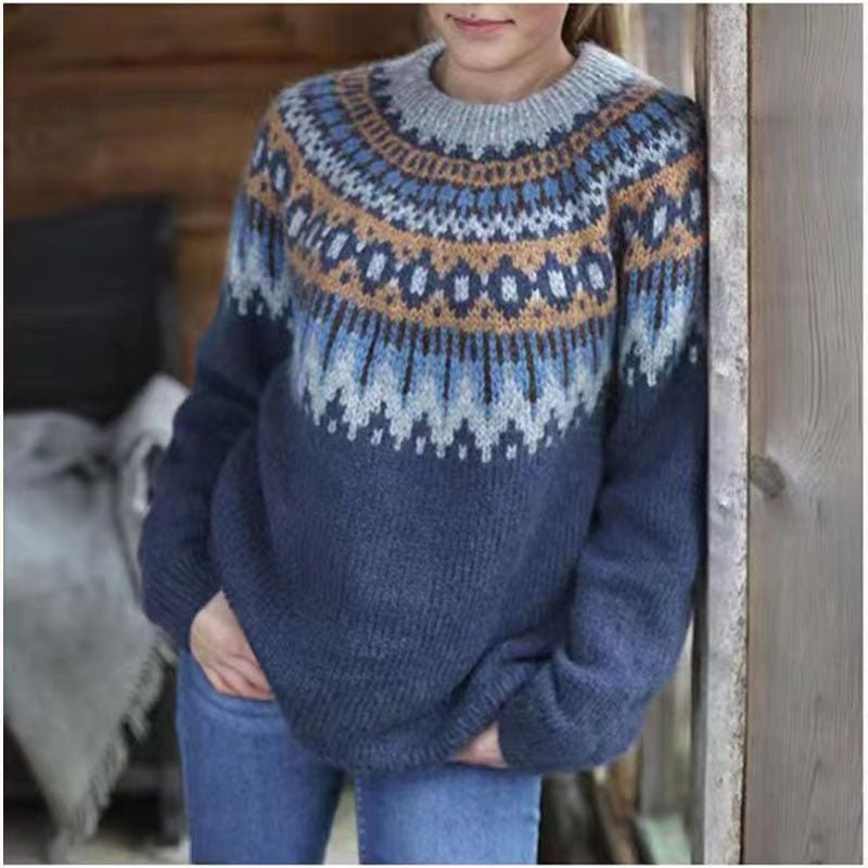 Helen - Women's Stylischer Spring Sweater with Print for Everyday