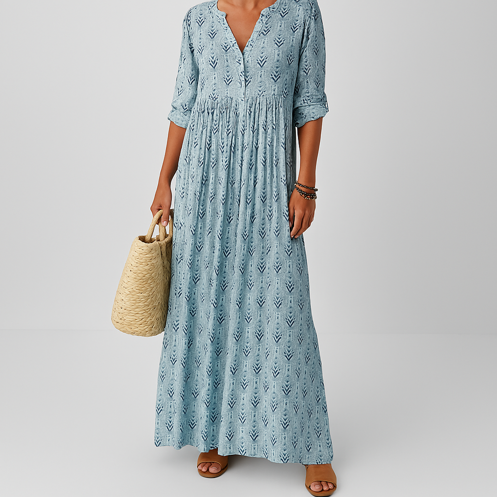 Abigail - Women's Long Sleeve Summer Boho Print Dress