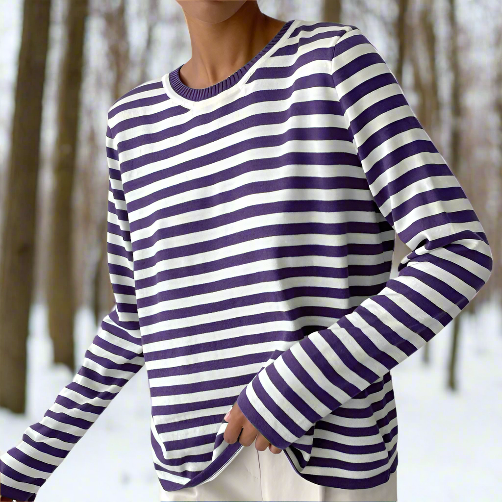 Abigail - Women's Casual Striped Long Sleeve Shirt