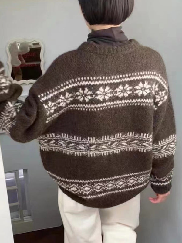 Phoebe - Women's Casual Spring Sweater with Nordic Pattern