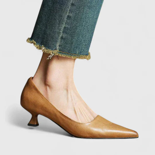 Laura - Women's Classic Spitz Zulaufende Pumps with Niedrigem Heel