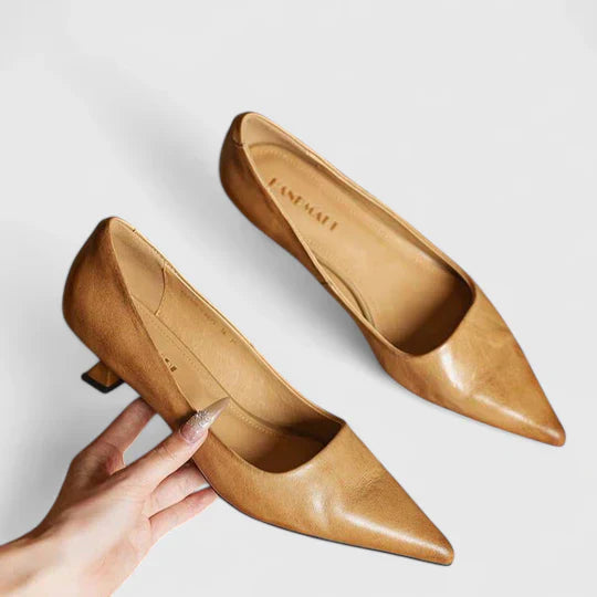 Laura - Women's Classic Spitz Zulaufende Pumps with Niedrigem Heel