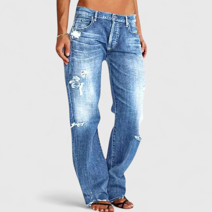 Clara - Women's Vintage-Jeans with Relaxed Fit and Waschung