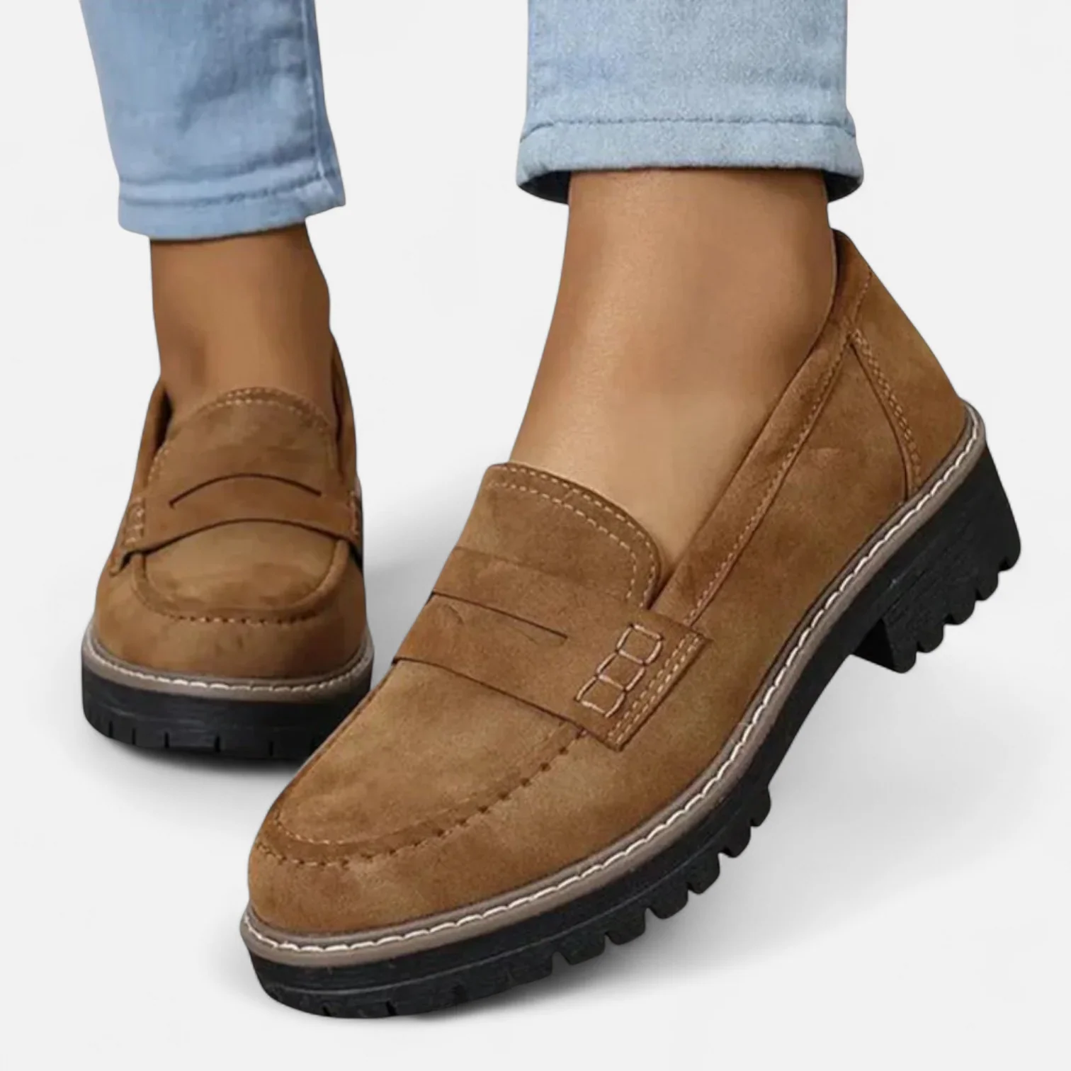 Sophia - Women's Classic Loafers with Markanter Sole