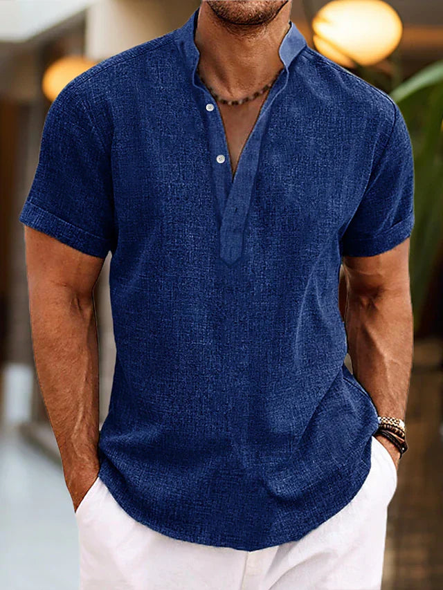 Riley - Men's Short Sleeve-Henley Casual-Shirt