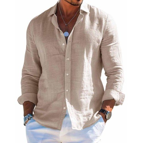 Logan - Men's Casual Long Sleeve Shirt with Buttons