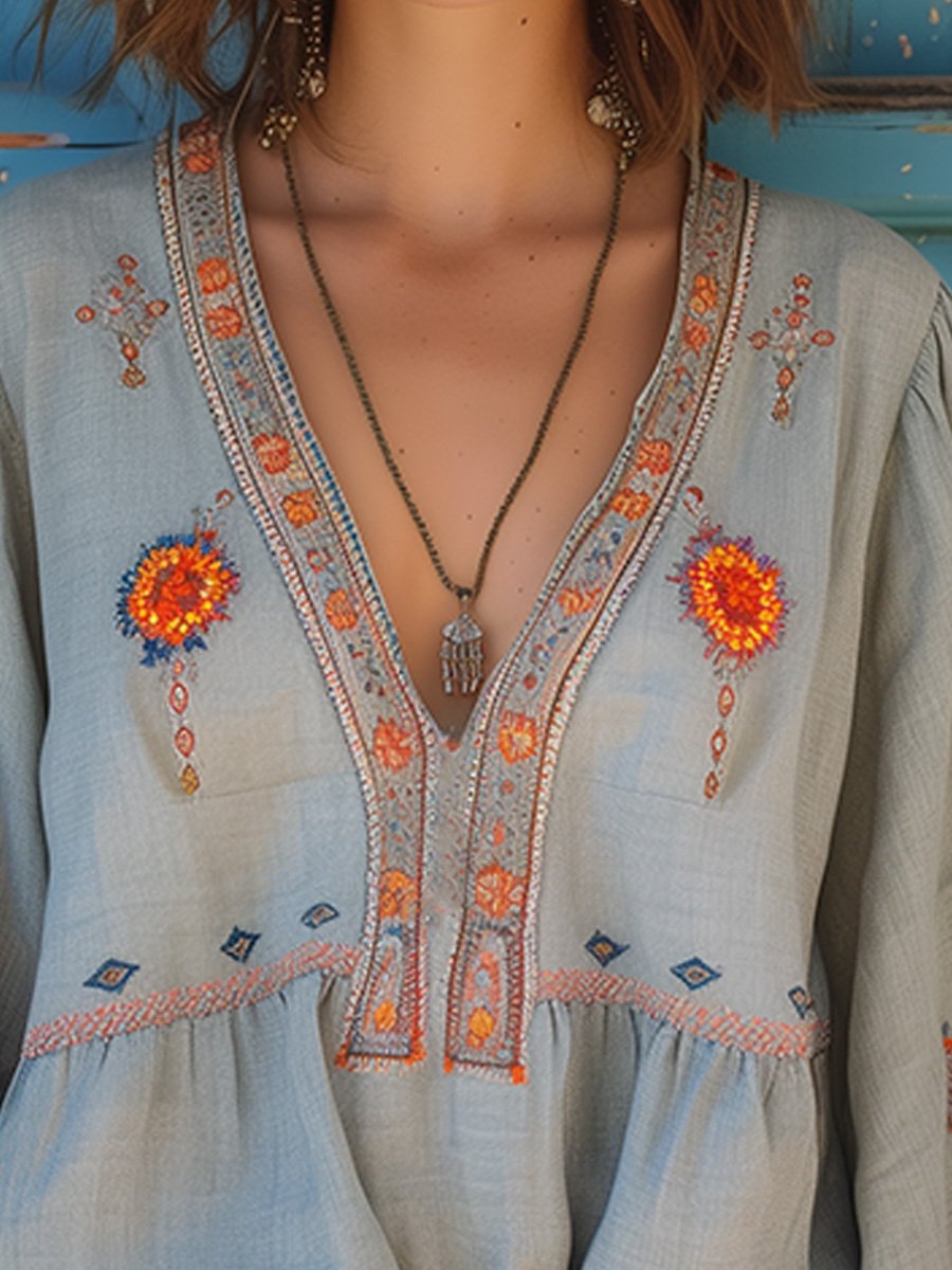 Pamela - Women's Summer Bohemian Bestickte Blouse