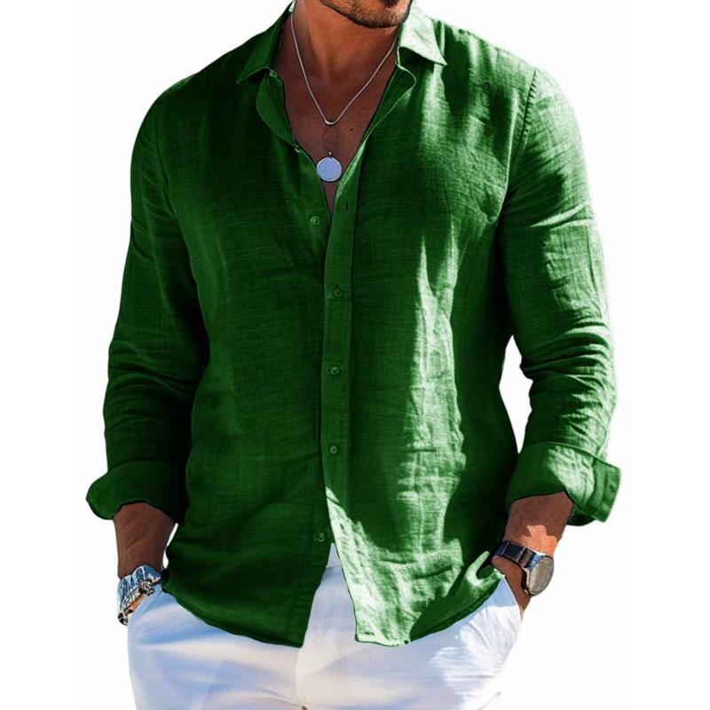 Logan - Men's Casual Long Sleeve Shirt with Buttons