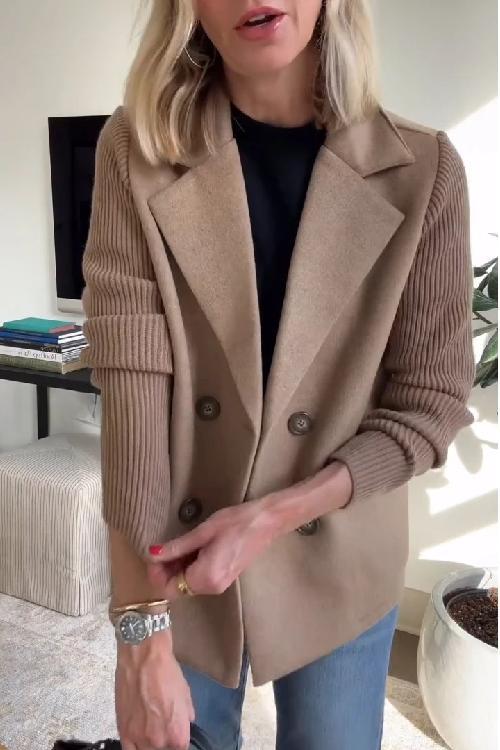 Edith - Women's Blazer with langen Sleeves and Button Placket vorne