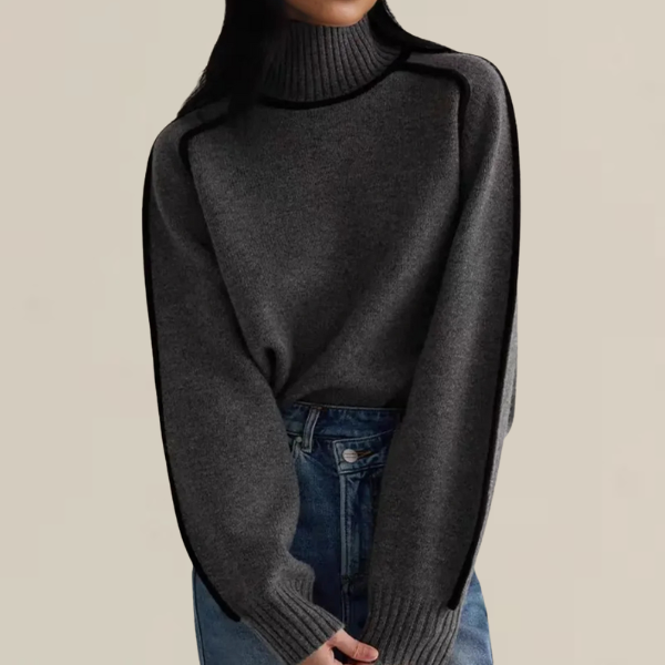 Blake - Women's Sweater with high Collar and langen Sleeves