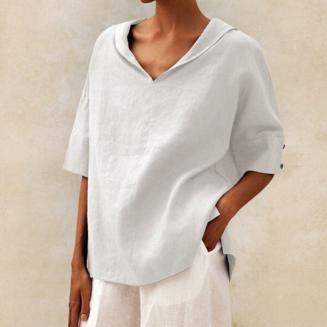 Florence - Women's Spring Relaxed Fit V-Neck Top