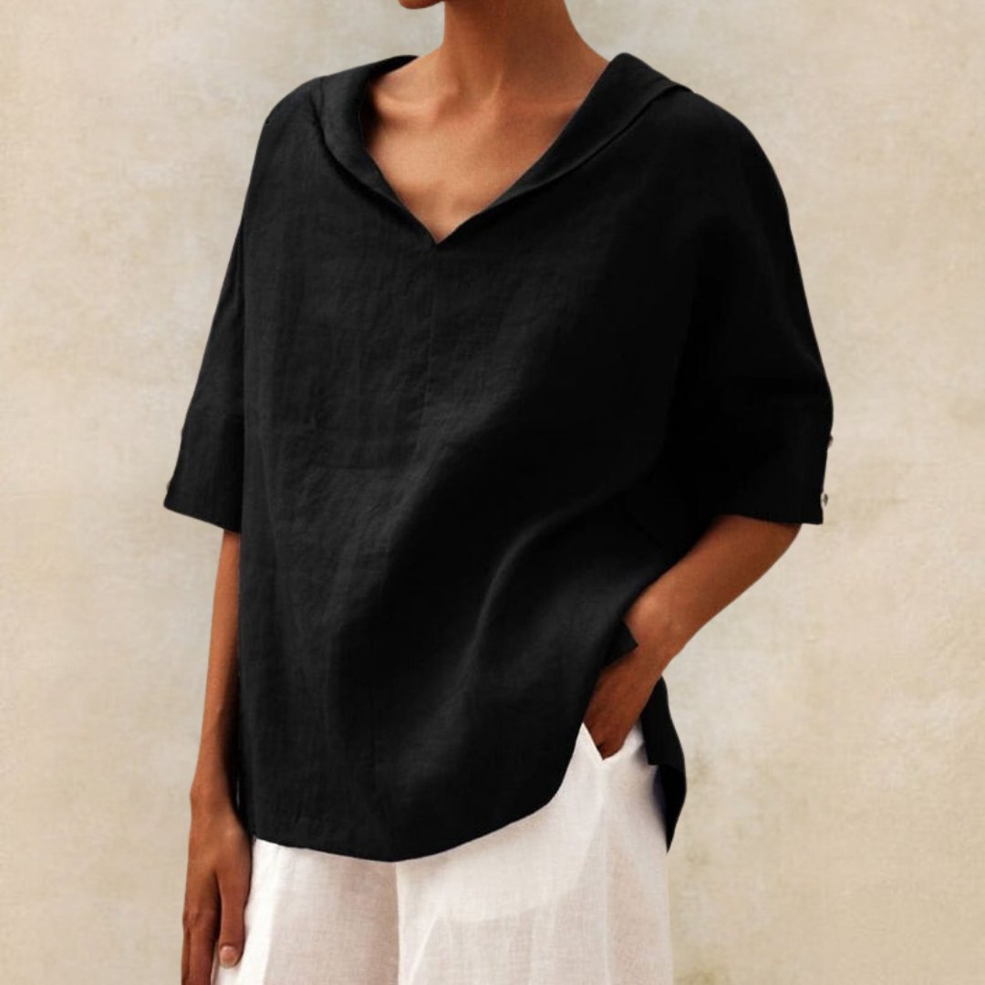 Florence - Women's Spring Relaxed Fit V-Neck Top