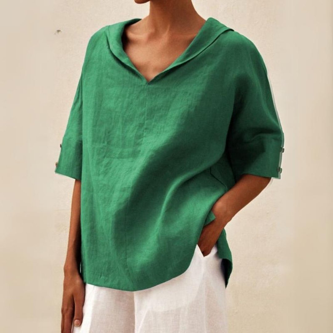 Florence - Women's Spring Relaxed Fit V-Neck Top