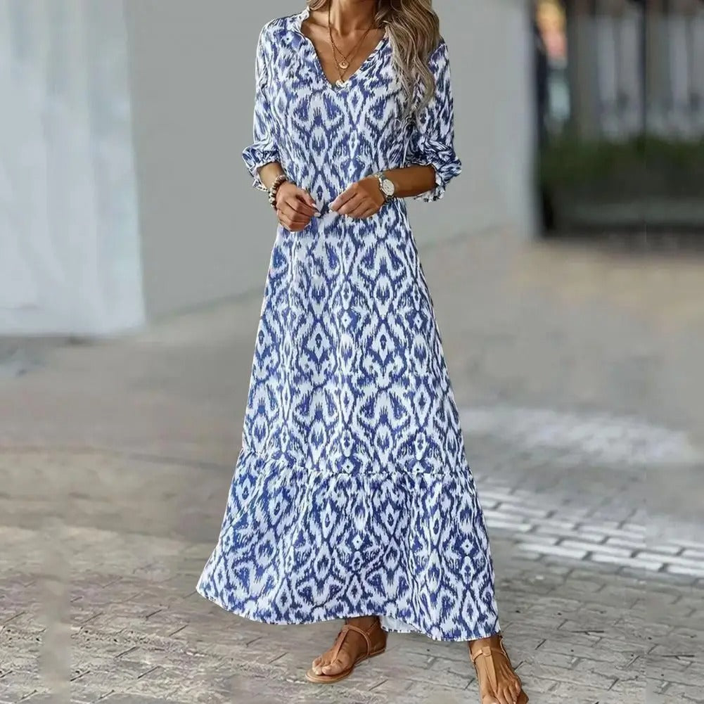 Hannah - Women's Summer Elegant Maxi Dress with Schnittdetails