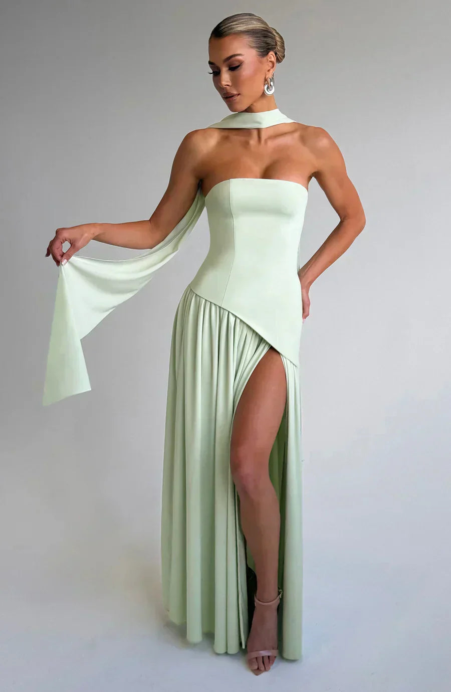 Natalie - Women's Asymmetrisches Maxi Dress for Wedding Guests