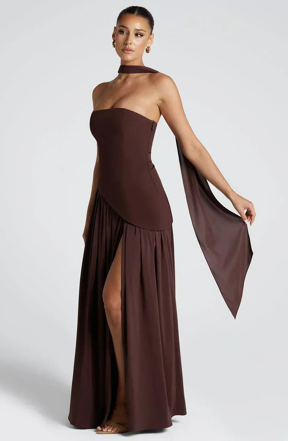Judith - Women's Wedding Guest Asymmetrisches Maxi Dress