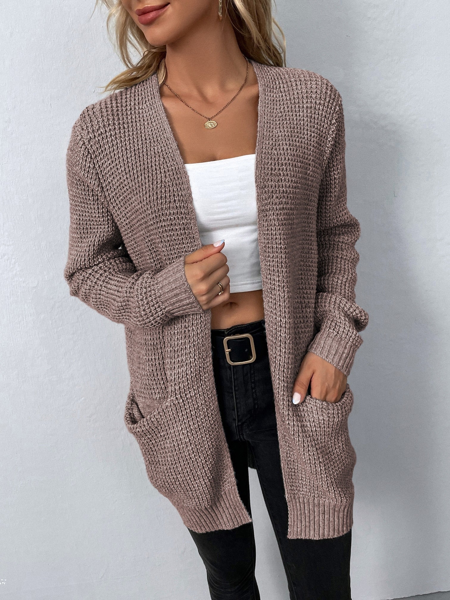 Ruby - Women's Long Sleeve Cardigan with open Front