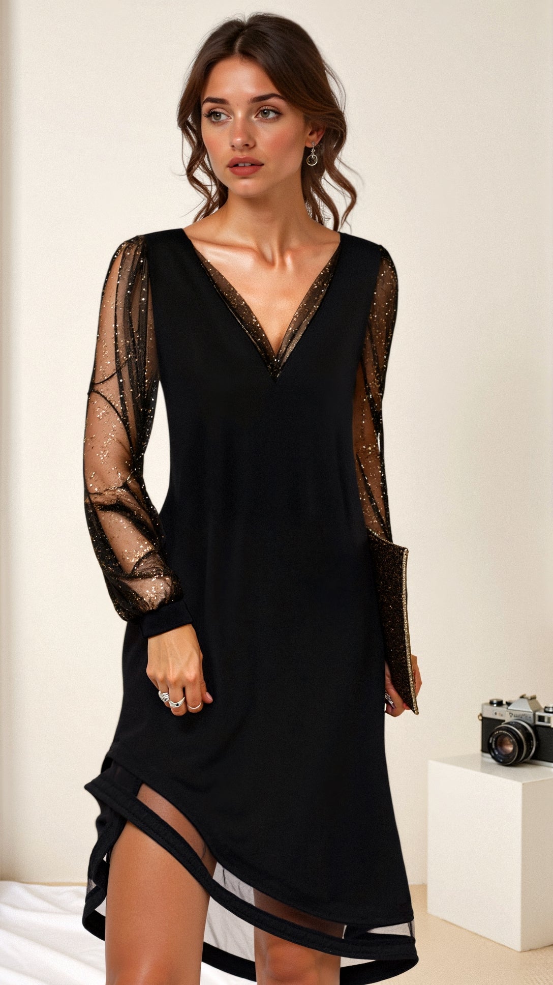 Fiona - Women's Summer Evening Party Dress with Sequin