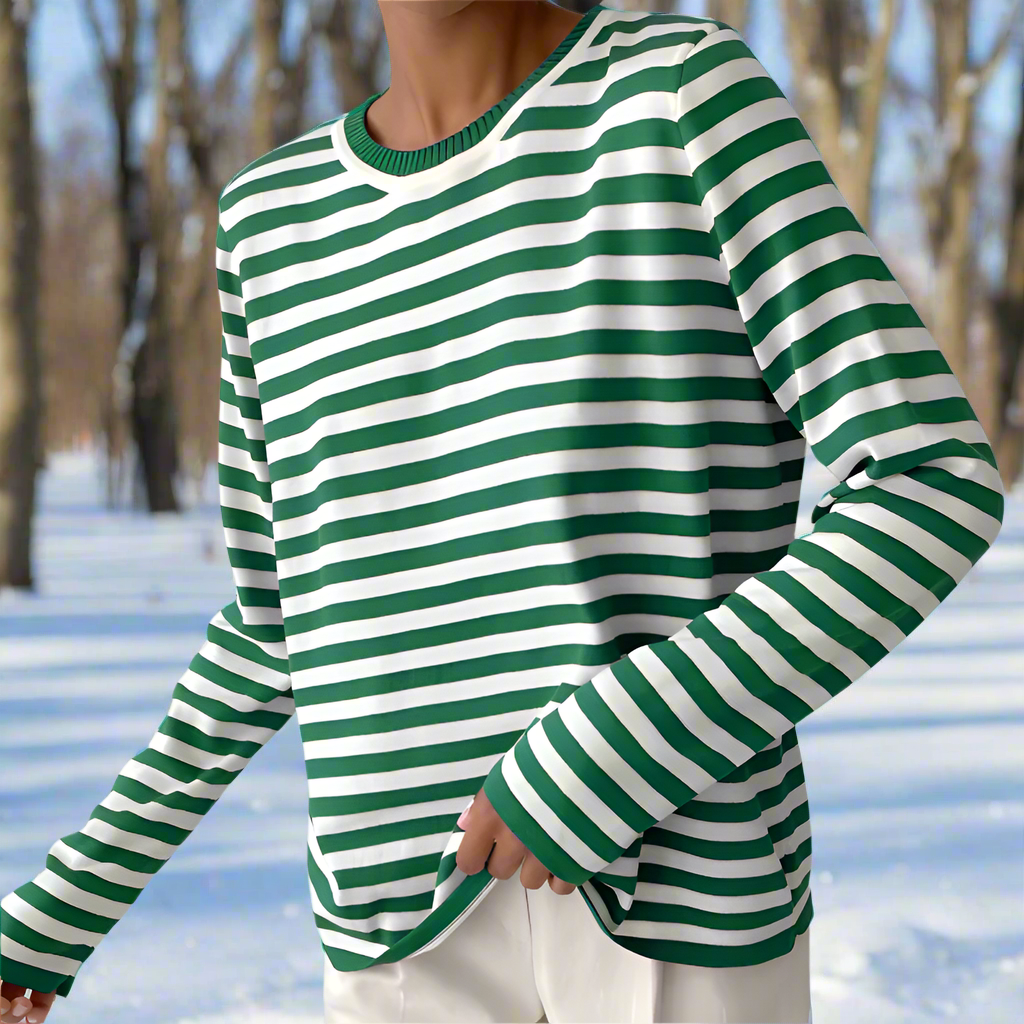 Abigail - Women's Casual Striped Long Sleeve Shirt