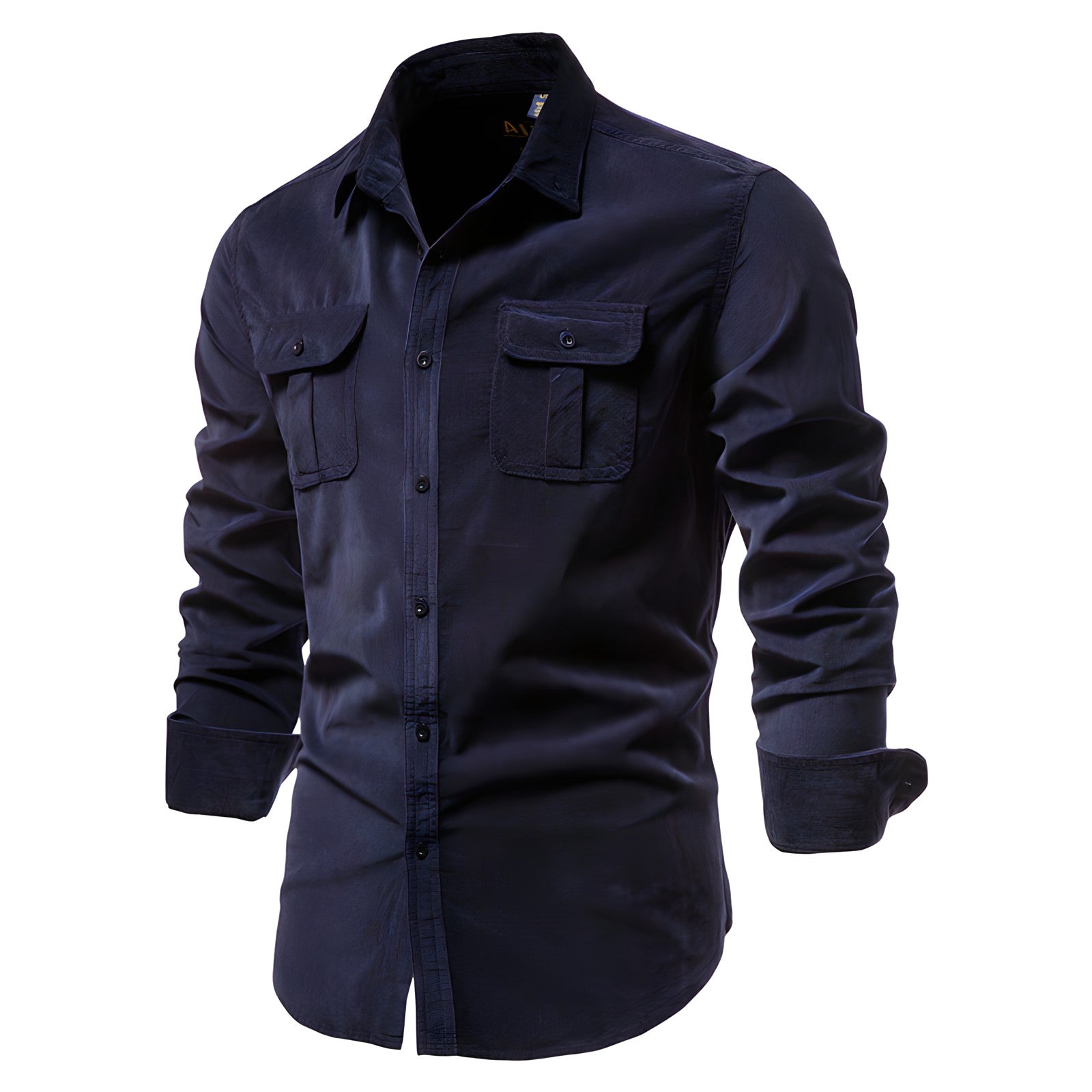 Grant - Men's Casual-Shirt with langen Sleeves and Button Placket