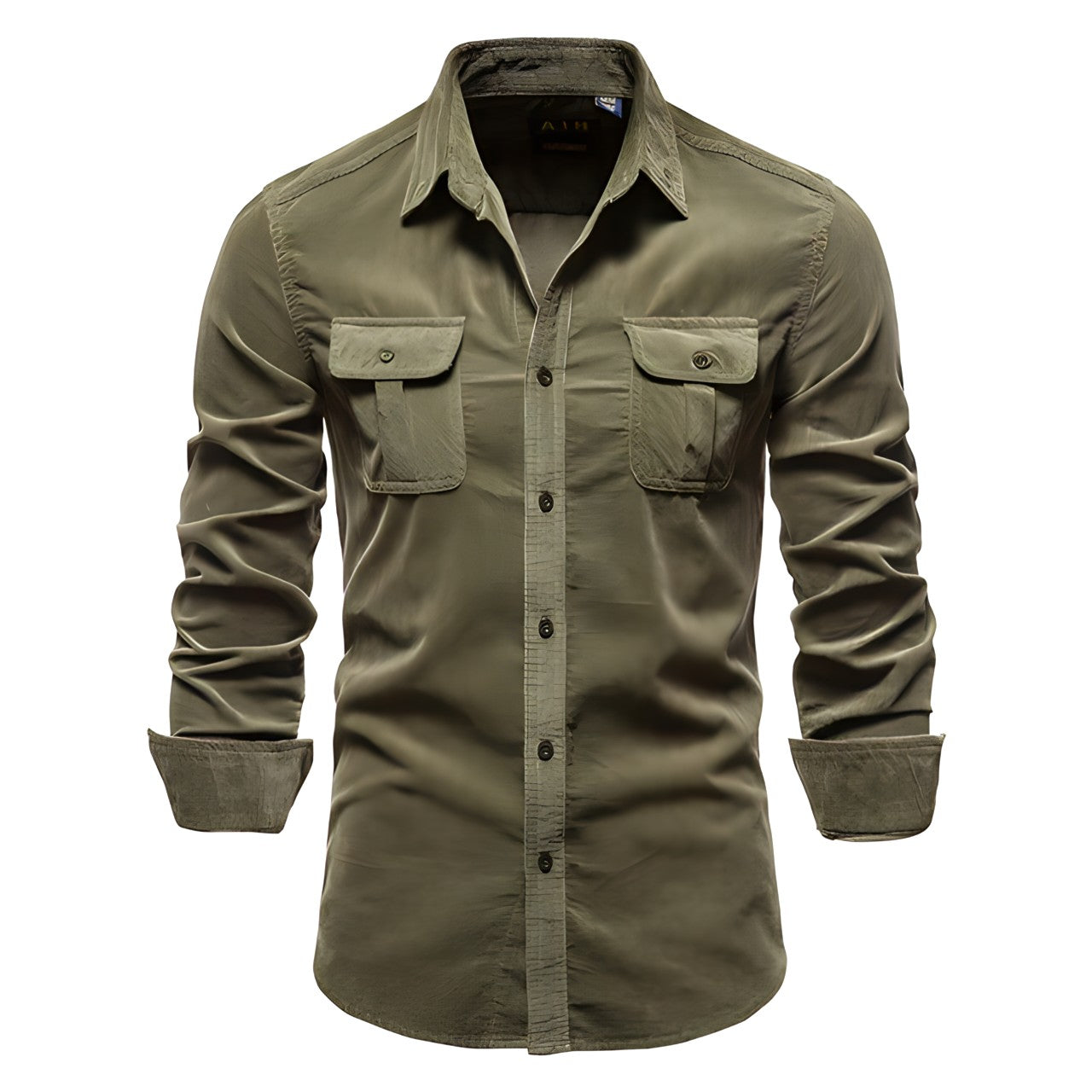 Grant - Men's Casual-Shirt with langen Sleeves and Button Placket