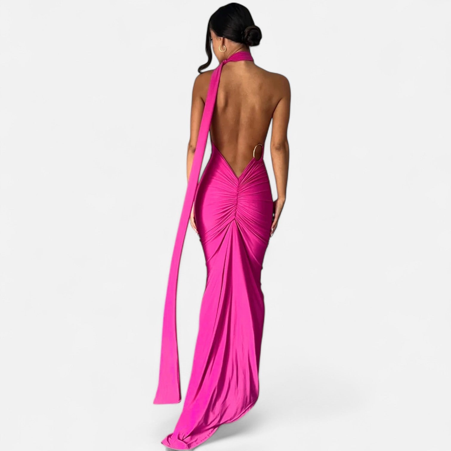 Diane - Women's Maxi Dress with a-Schulter-Halterneck