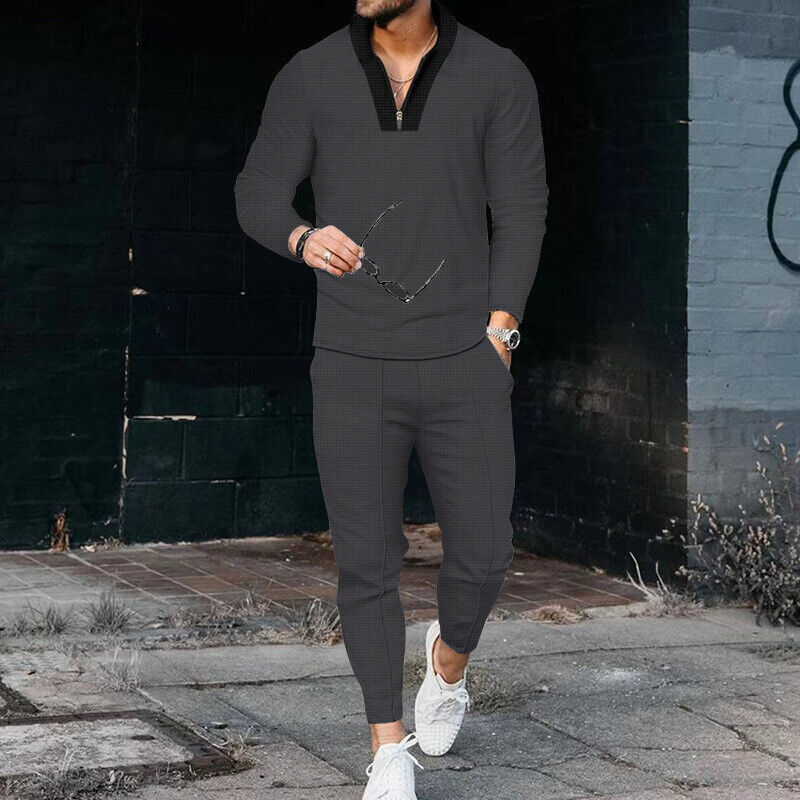 Millie - Men's Casual-Set with long-sleeve Top, Two-Piece