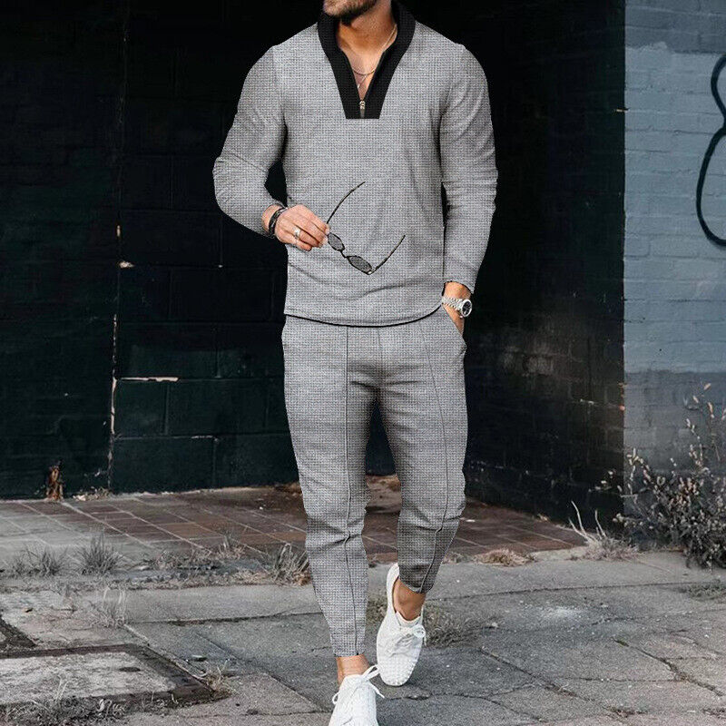 Millie - Men's Casual-Set with long-sleeve Top, Two-Piece