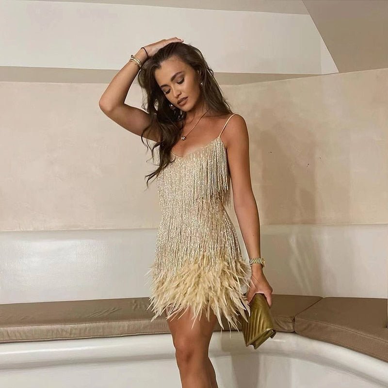 Phoebe - Women's Summer Form-Fitting Cocktail Mini Dress with Sequin