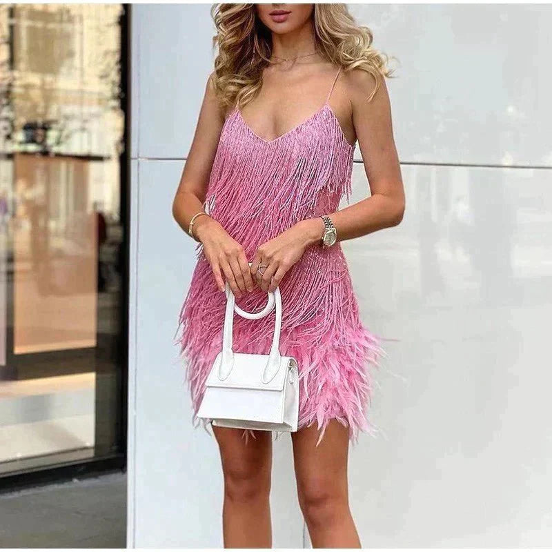 Phoebe - Women's Summer Form-Fitting Cocktail Mini Dress with Sequin